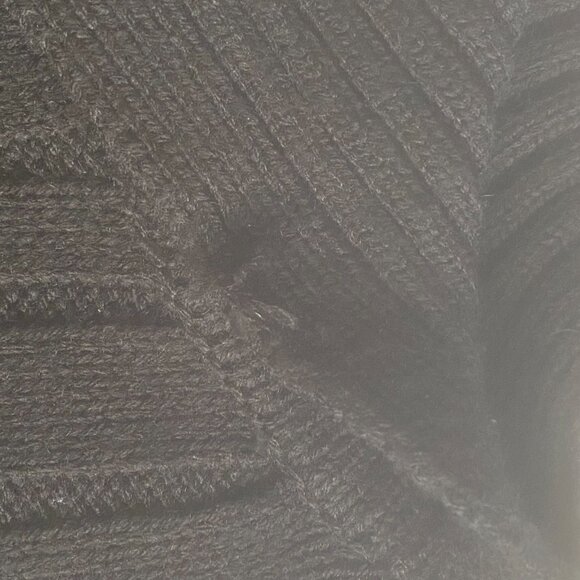 Vintage ESCIO Korean Knit Faded Black Cable Asymmetrical Collar Sweater Poncho - Picture 12 of 12